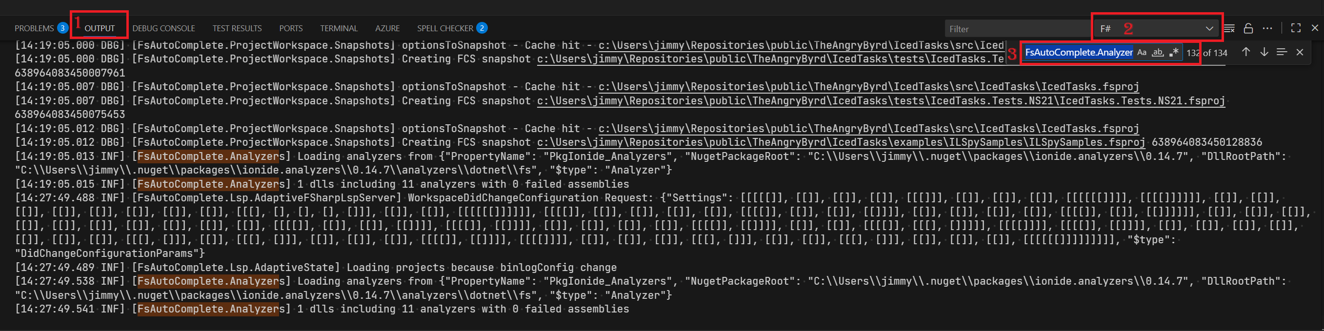 FsAutoComplete Analyzer Logging